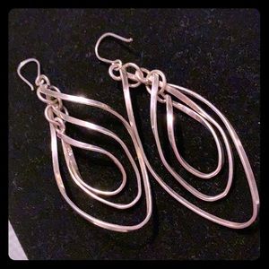 Sterling silver dangling earrings